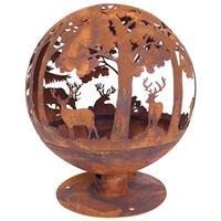 Esschert Design Laser Cut Feuerball Wald mit Hirschen