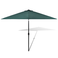 vidaxl Parasol met stalen paal 3 m groen