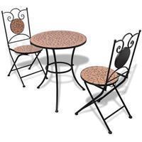 vidaXL 3-tlg. Bistro-Set Keramik Terrakotta Braun