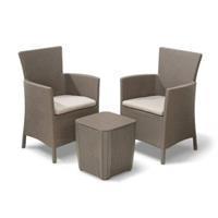 Allibert Garten Balkon Bistro-Set 3-tlg. Iowa Cappuccino 224383 Braun