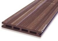 Vlonderplank composiet 2,1 x 14,5 cm bruin (2,25 mtr) vlak en fijne ribbel (set van 4 planken)