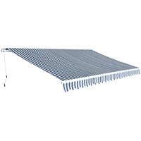 vidaXL Vouwluifel handmatig 5x3 m blauw en wit