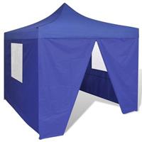 VidaXL Vouwtent met 4 zijwanden 3x3 m blauw