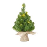 Norton mini Kunstkerstboom in jute zak 60cm met led verlichting 15 LED