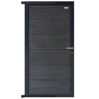 Tuindeur composiet Forte Antraciet incl. slot en antraciet aluminium kader (90 x 180 cm)