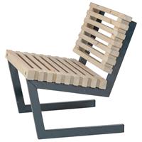 Plus Danmark Lattenmeubel vuren Siesta stoel driftwood 80 cm breed