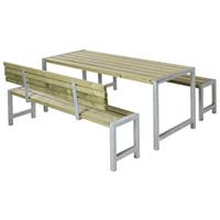 Plus Danmark Planken tuinset vuren geimpregneerd Plankesaet 1 rugleuning 77 x 186 x 72 cm