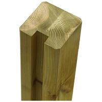 Plus Danmark Begin of eindpaal rabatsysteem vuren Plus Plank verlijmd 9 x 9 cm groen geimpregneerd (267 cm) geschaafd