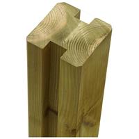 Plus Danmark Tussenpaal rabatsysteem vuren Plus Plank verlijmd 9 x 9 cm groen geimpregneerd (267 cm) geschaafd