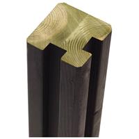 Plus Danmark Hoekpaal rabatsysteem vuren Plus Plank verlijmd 9 x 9 cm zwart (267 cm) geschaafd