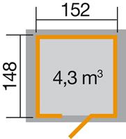 Weka Tuinhuis 317 Gr.2 152x148 cm Gelakt