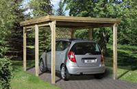 WEKA Flachdach Einzelcarport 617, Dacheindeckung:Mit PVC Trapezplatten|Größe:B 322 x T 512 cm