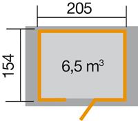 Weka Tuinhuis 223 Gr.1 205x154 cm Antraciet