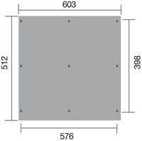 WEKA Flachdach-Doppelcarport 618, Dacheindeckung:Mit PVC Trapezplatten|Größe:B 603 x T 512 cm