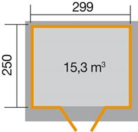 Weka Tuinhuis 325 Gr.4 299x250 cm