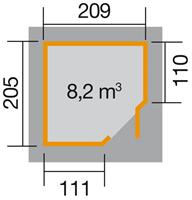 WEKA Gartenhaus 229 Gr1 BxT: 244x244 cm inkl Fußboden