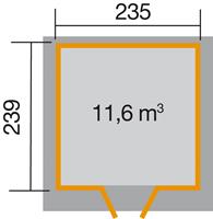 WEKA Gartenhaus 227 Gr.2 - 21 mm, Anthrazit - RAL 7016