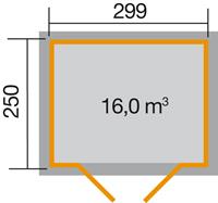 WEKA Gartenhaus 323 Gr.4, 19 mm, Lasur - Eiche hell