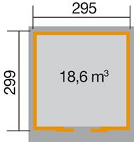 Weka Tuinhuis 225 Gr.2 295x299 cm Grijs