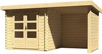 WOODFEELING Set: Gartenhaus Bastrup 2 BxT: 455x273 cm mit Anbaudach