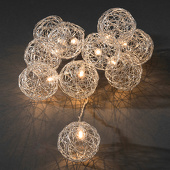 Konstsmide LED Deco lichtsnoer met 16 aluminium draadbollen