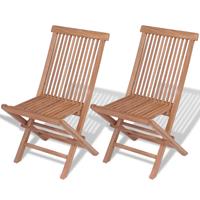 VidaXL Tuinstoelen inklapbaar 2 st massief teakhout
