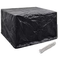 vidaXL Regenschutz für Gartenmöbel 8 Ösen 135 x 135 x 90 cm Schwarz