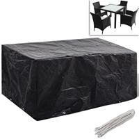 vidaXL Gartenmöbel-Abdeckung 4 Personen Poly Rattan 8 Ösen 180 x 140cm Schwarz