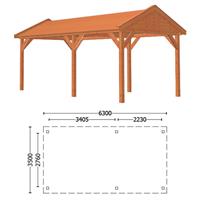 TrendHout Zadeldak Betula L 630 x 350 x 315 cm