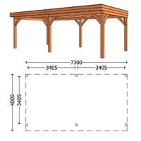 TrendHout Buitenverblijf Refter XL 730 x 400 x 260 cm
