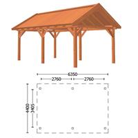 Buitenverblijf Zadeldak XL 635 x 440 x 375 cm