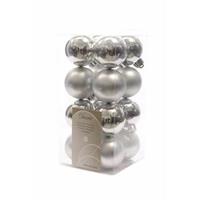 Kerstboom decoratie ballen zilver 16 delig