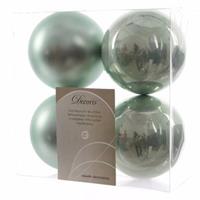 Kerstboom decoratie kerstballen mix mint 4 stuks