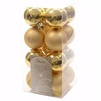 Decoris Kerst kerstballen goud mix 4 cm Christmas Gold 16 stuks