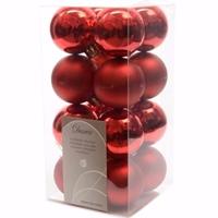 Decoris Kerst kerstballen rood mix 4 cm Christmas Red 16 stuks