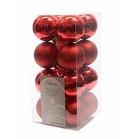 Decoris Kerstboom decoratie ballen rood 16 delig