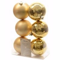 Decoris Kerst kerstballen goud 6 cm Ambiance Christmas 6 stuks