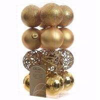 Decoris Kerst kerstballen goud 6 cm Ambiance Christmas 16 stuks