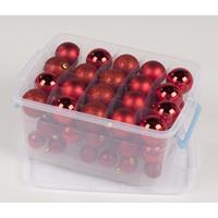 Kerstballen box assorti rood 70 stuks