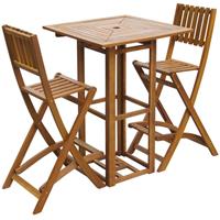 vidaXL 3-tlg. Bistro-Set Akazie Massivholz Braun