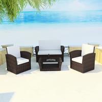 VidaXL Loungeset poly rattan bruin 10-delig