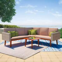 VidaXL Loungeset poly rattan grijs 13-delig