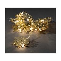 konstsmide LED Decoratie lichtsnoer, 10 goudkleurige sneeuwvlokken - 