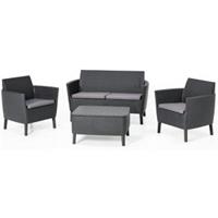 Allibert Garten-Sofagarnitur 8-tlg. Salemo Graphitgrau 236629 Grau