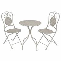 vidaXL 3-tlg. Bistro-Set Stahl  Grau