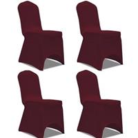 vidaXL Stoelhoes stretch 4 stuks bordeaux