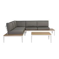 Beliani Loungeset aluminium 4-zits kussen grijs POSITANO