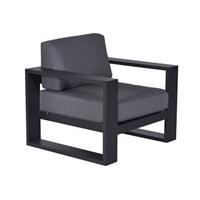 Plaza lounge stoel donker grijs