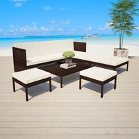 VidaXL Loungeset poly rattan bruin 15-delig