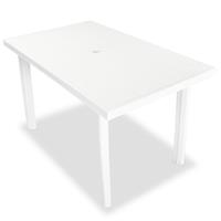 VidaXL Tuintafel 126x76x72 cm kunststof wit